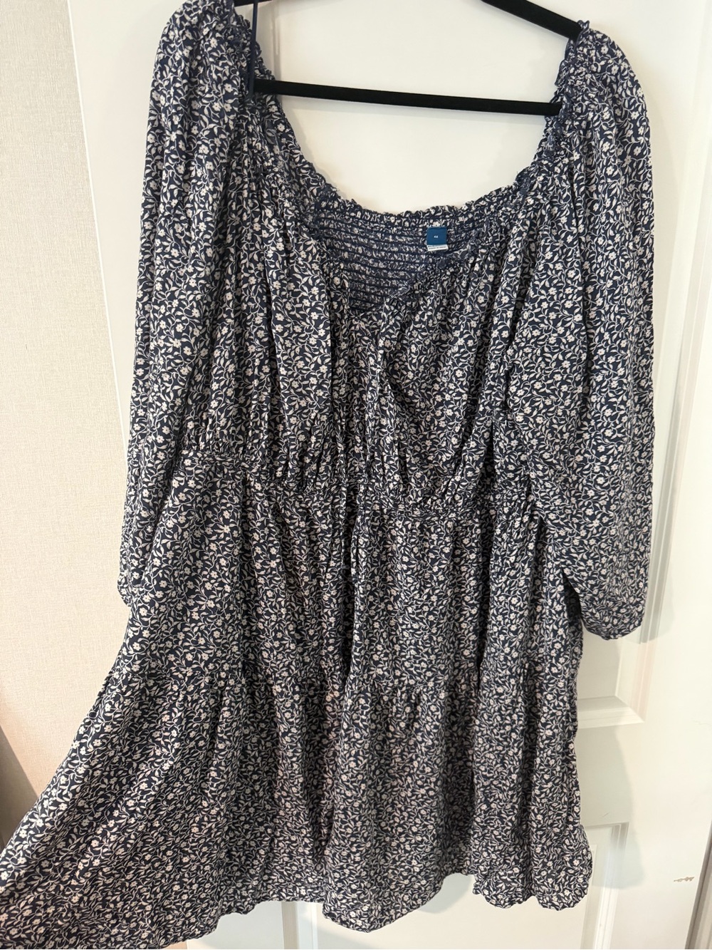 Women’s Navy Floral Smocked Dress plus size old navy